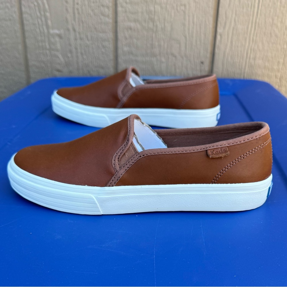 Ked’s leather double decker in cognac.  New in box.